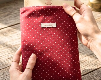 Czerwone etui na Biblię w kropki, koperta na książkę Coquette, wkładka do Kindle'a, prezent dla miłośników książek.