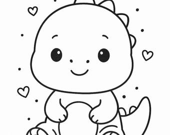 Baby Dinosaurier Malbuch zum Ausdrucken - 25 Seiten für Kleinkinder
