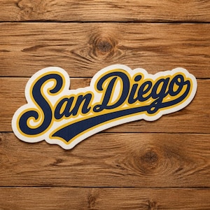 San Diego Script Sticker, Retro California Die Cut Vinyl Decal