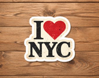 I Love NYC sticker, vintage New York City hart gestanst vinyl sticker