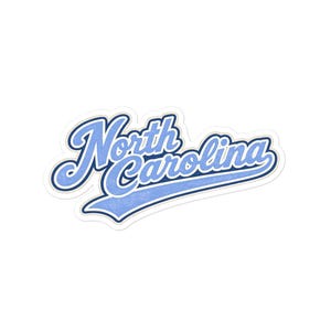 Vintage North Carolina Sticker, Retro North Carolina Script Die Cut Vinyl Decal, Tar Heel State Travel Sticker, NC State Pride Gift