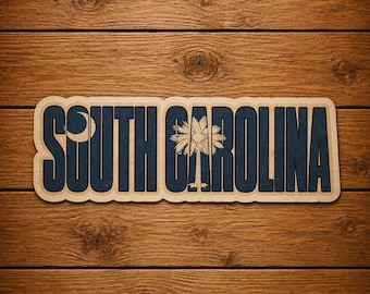South Carolina Palmetto Sticker, Vintage State Pride Decal, Retro SC Flag Design