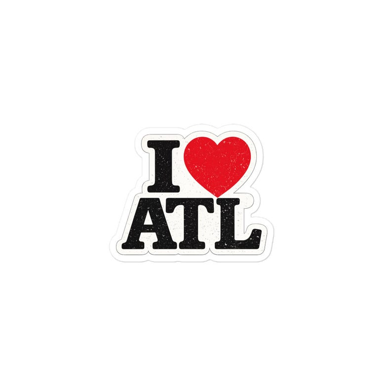 I Love ATL Sticker, Vintage Atlanta Heart Die Cut Vinyl Decal - Etsy