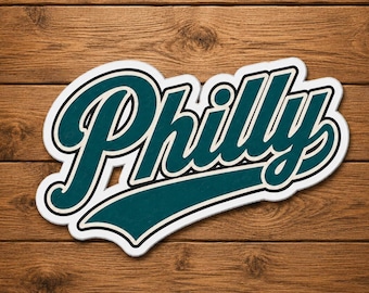 Retro Philadelphia Script sticker, vintage Philadelphia gestanste vinyl sticker