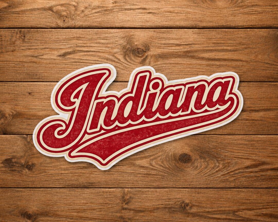 Indy Script Sign Vintage Indiana Script Sticker, Retro Hoosier State Decal - Etsy