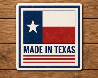 Sticker vlag gemaakt in Texas, vinylsticker Lone Star State, retro souvenir