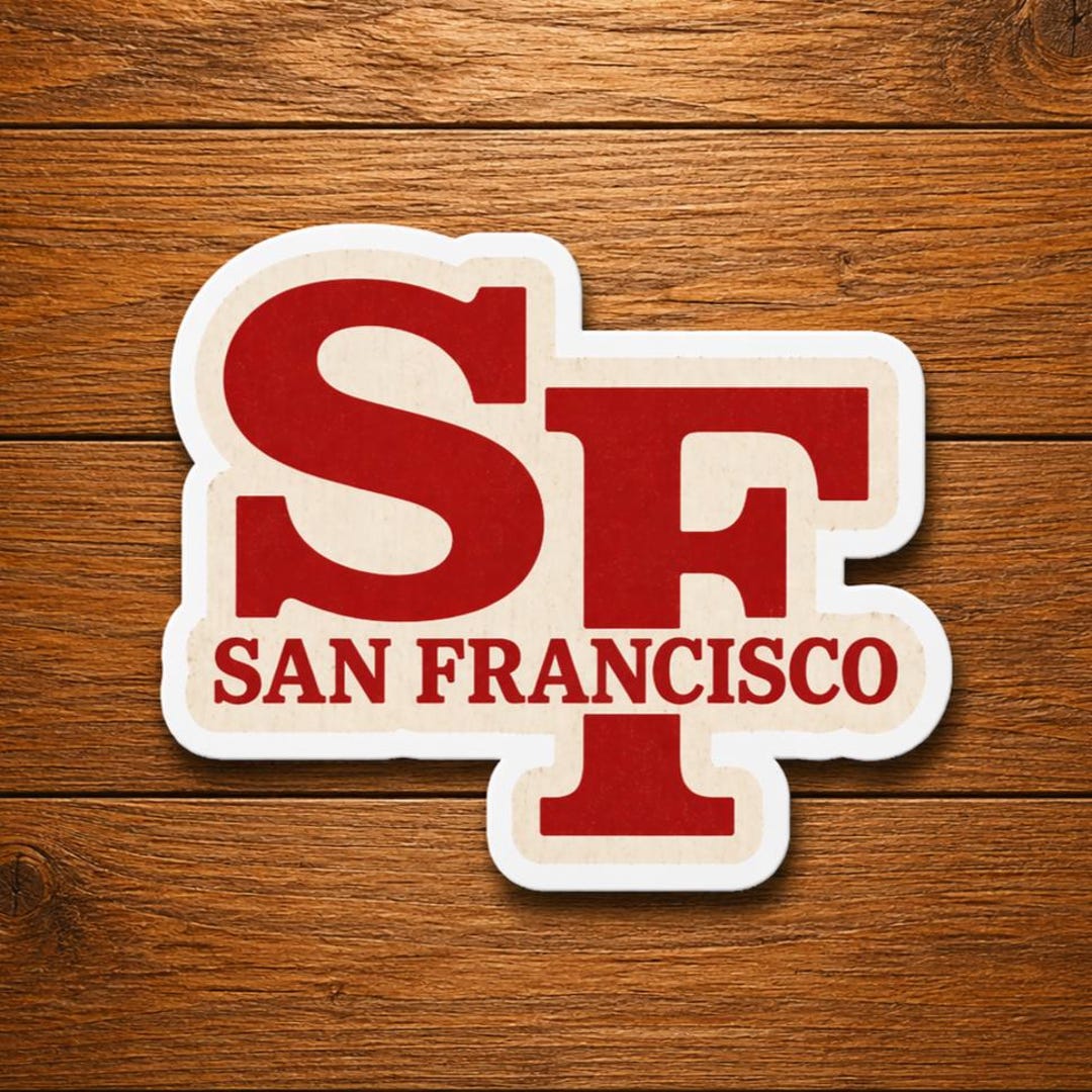 Sf Sticker Red Retro SF Sticker, Vintage San Francisco Decal, Weatherproof Vinyl ...
