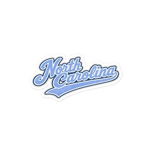 Vintage North Carolina Sticker, Retro North Carolina Script Die Cut Vinyl Decal, Tar Heel State Travel Sticker, NC State Pride Gift