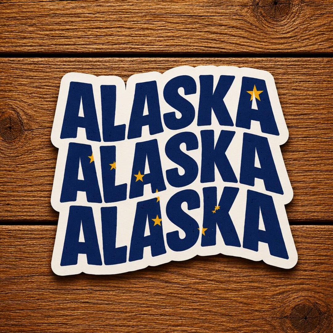 Alaska Sticker, Retro State Flag Stars Design, Vintage Last Frontier ...