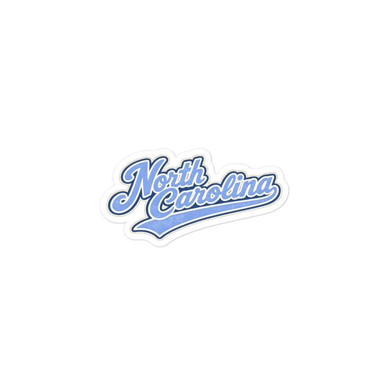 Vintage North Carolina Sticker, Retro North Carolina Script Die Cut Vinyl Decal, Tar Heel State Travel Sticker, NC State Pride Gift