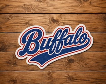 Vintage sticker Buffalo-script, retro gestanste vinylsticker, Western New York Pride