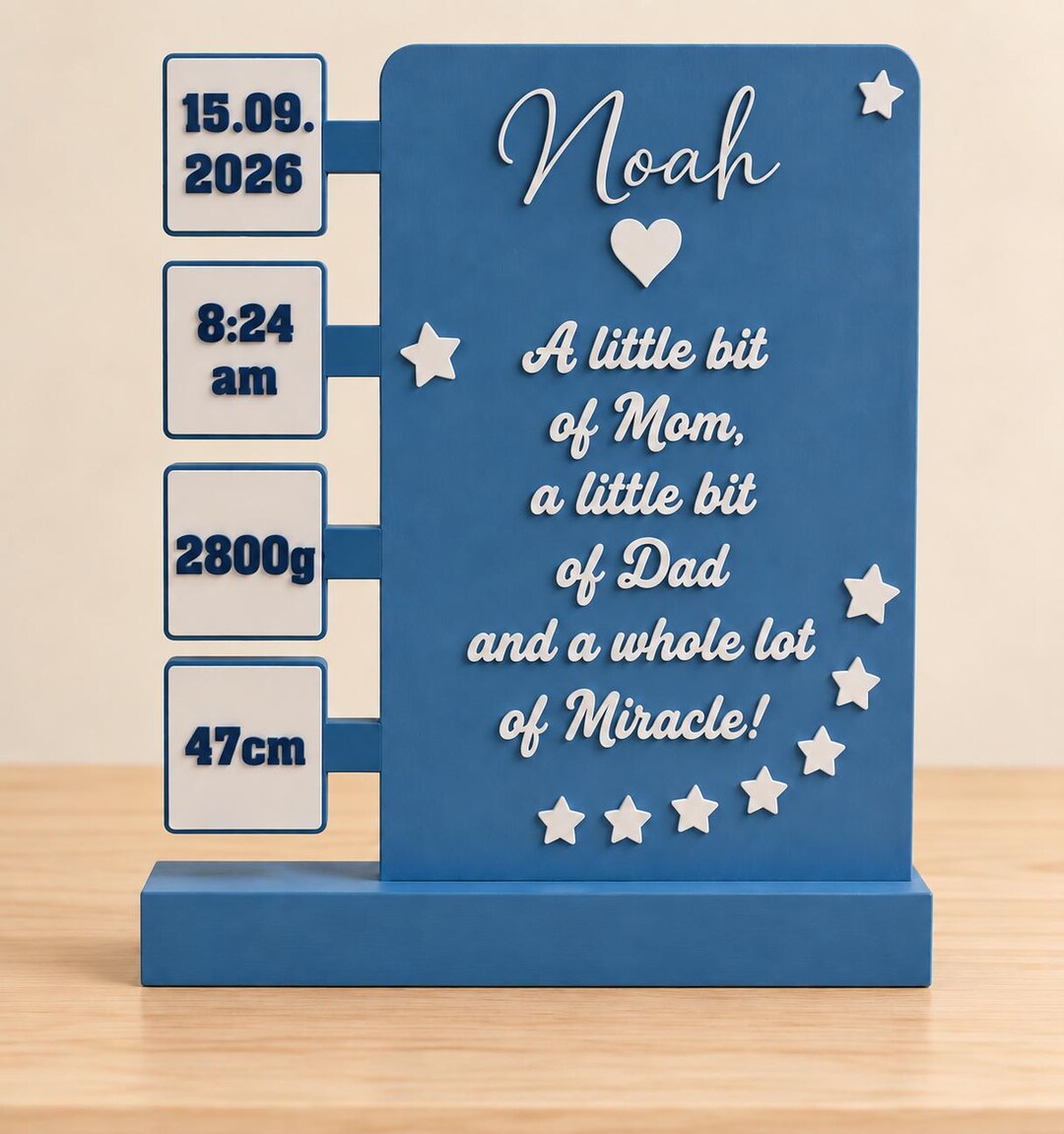 Personalized New Born Baby Birth Stats Sign, Custom Name Nursery Decor ...