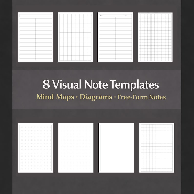 Mind Map Note Design Mind Map Note Templates, Visual Thinking iPad PDF (printable Digital ...