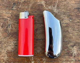 Custodia per accendino J5 con specchio in metallo – Elegante cover cromata, guscio protettivo resistente, stile tascabile di lusso