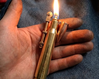 Vintage Brass Bullet Lighter – Metro 2033 Inspired Design, 6 Inch Statement Lighter, Unique Collectible Metal Lighter