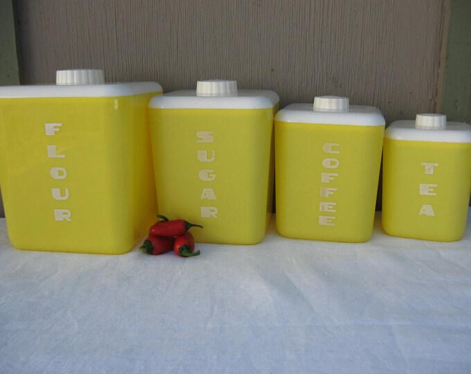 Kitchen Canister Set Yellow Plastic Canister Set by Lustro Etsy