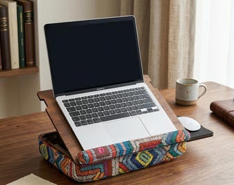 Adjustable Cushioned Lap Desk, Laptop Stand for Bed & Couch, Home Office Workstation, Laptop Tray