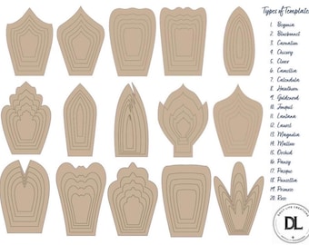 Giant Paper Flowers Template 20 types PDF