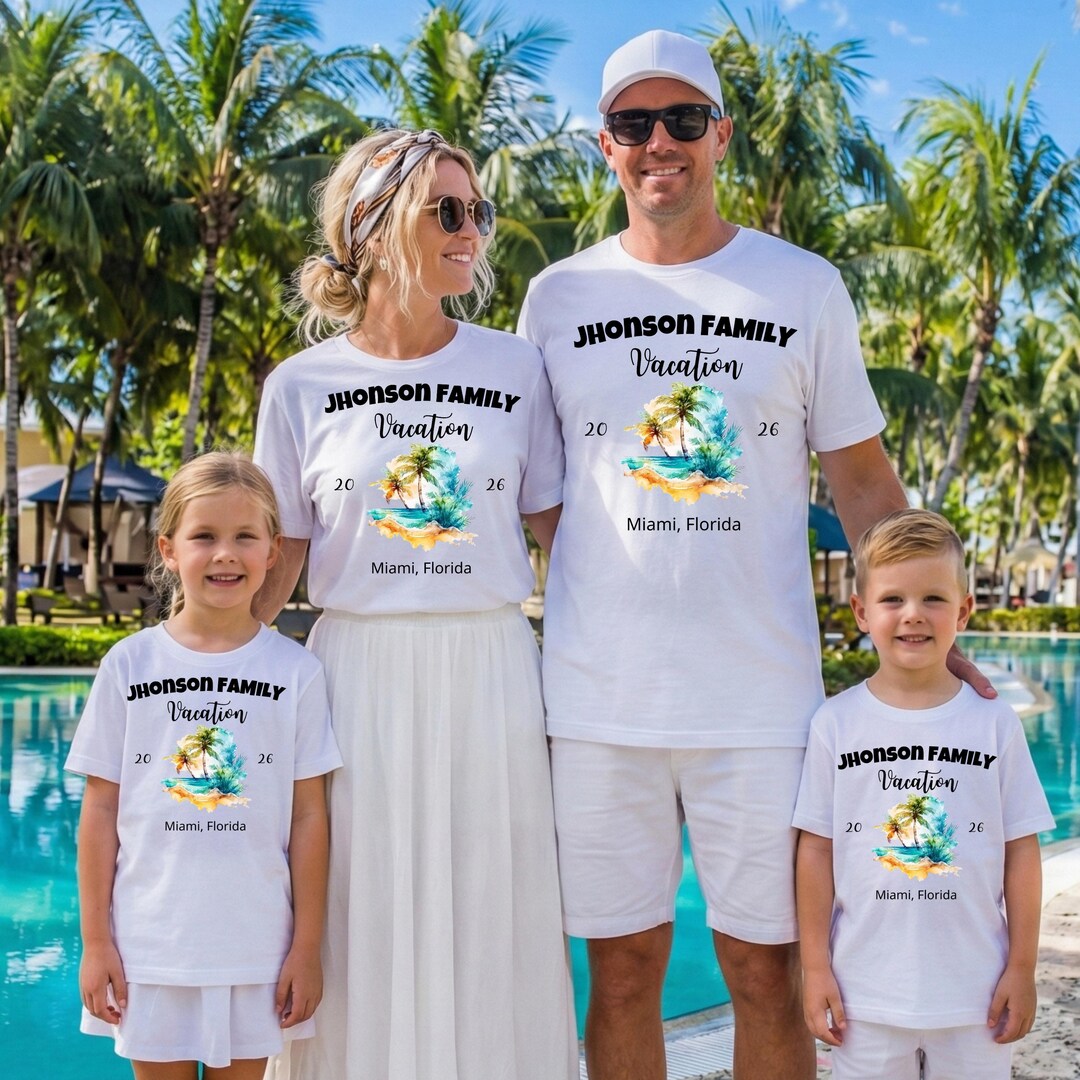 Custom Family Vacation Shirt 2026, Matching Family Trip Shirts ...