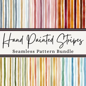 Hand Painted Seamless Stripe Overlay PNG Bundle, Transparent Stripe Pattern, Watercolor Digital Paper for Canva Procreate, Commercial Use