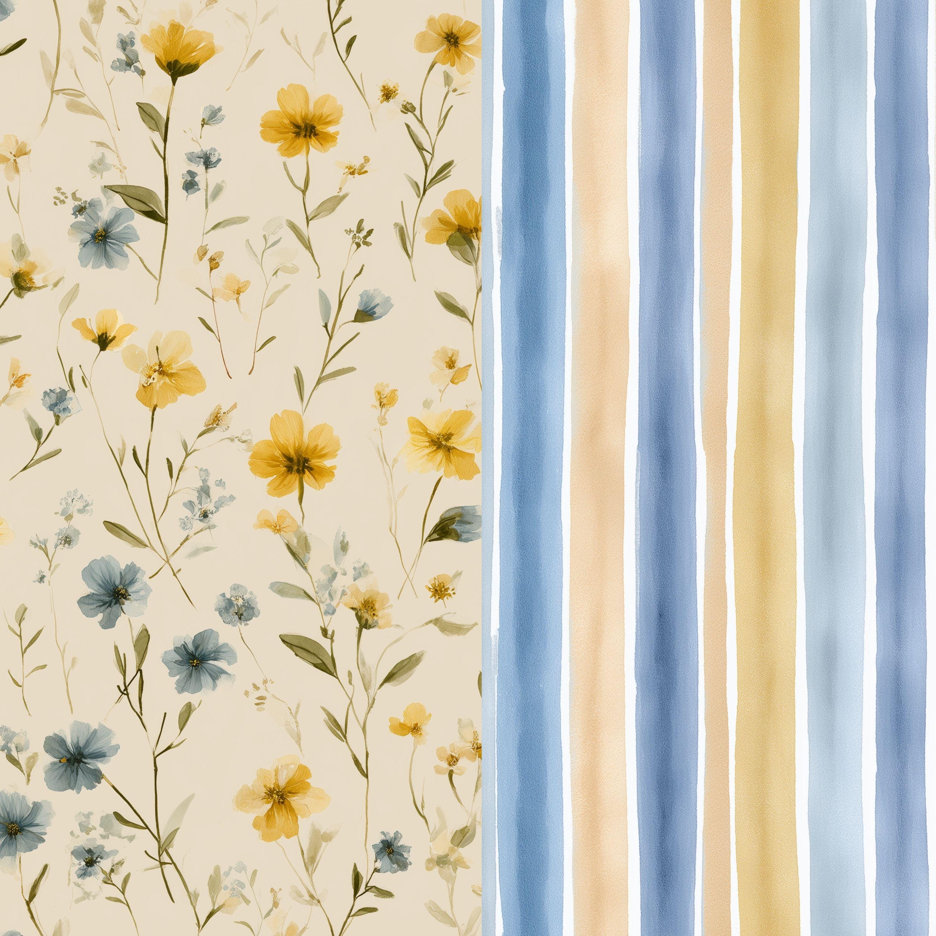 Wildflower Seamless Pattern Bundle, Cottagecore Summer Digital Paper ...