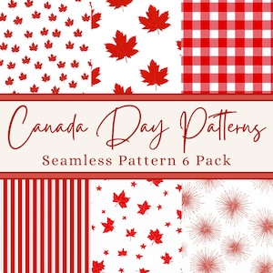 Canada Day Musterdesign, Ahornblatt, Digital Paper Pack, rot weiße Vaterländische Muster, Sublimationshintergründe
