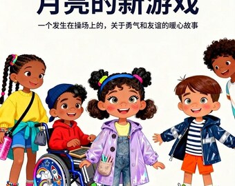 月亮的新游戏 儿童绘本PDF 电子书 下载 简体中文 培养包容心 社交情绪学习儿童睡前故事书 华裔家庭中文启蒙 幼儿园小学生读物 Luna aprende un nuevo juego de juegos Libro infantil chino PDF Digital