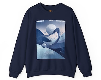 vereint für Veränderung abstrakte Raumkunst Sweatshirt | Himmelswellen, Planeten