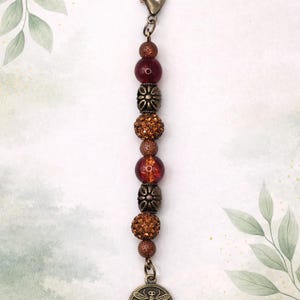 Copper Dragonfly Purse Charm | Copper and Gold Sparkle Beads