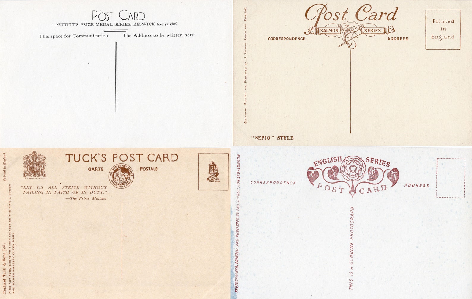 Printable Vintage Postcard Backs Set No. 2 Digital Download Junk Journal, Planner, Traveler's ...
