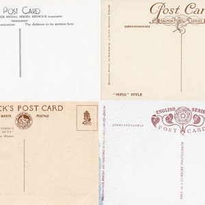 Printable Vintage Postcard Backs Set No. 2 Digital Download Junk Journal, Planner, Traveler's ...