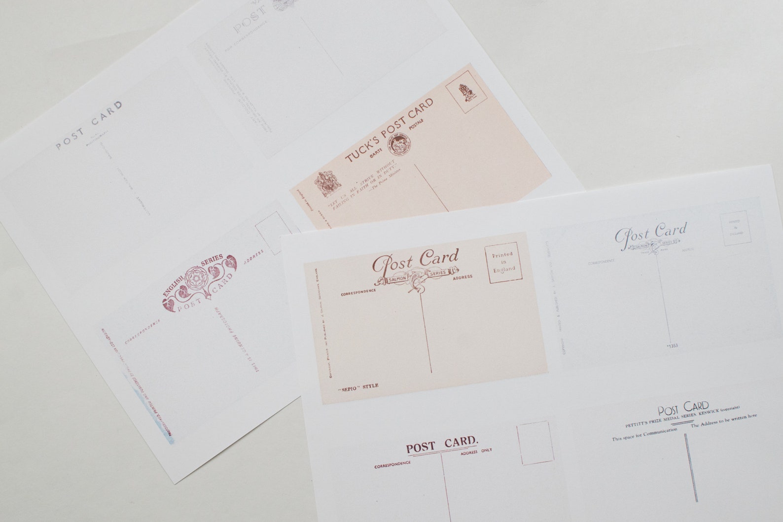 Printable Vintage Postcard Backs Set No. 2 Digital | Etsy