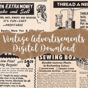 Druckbar | 5 Teiliges Crafty Lady Set, Vintage Werbung | Digitaler Download | Junk Journal, Traveler's Notebook, Fotoalbum, Sammelalbum