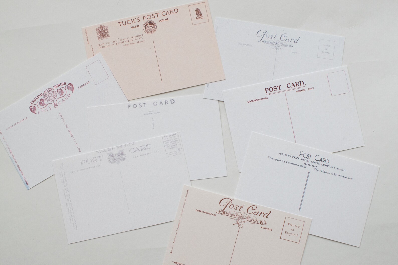 Printable Vintage Postcard Backs Set No. 2 Digital | Etsy