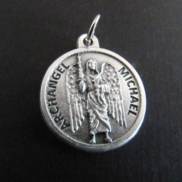 Italian Made Archangel Michael Catholic Charm with Prayer on Back