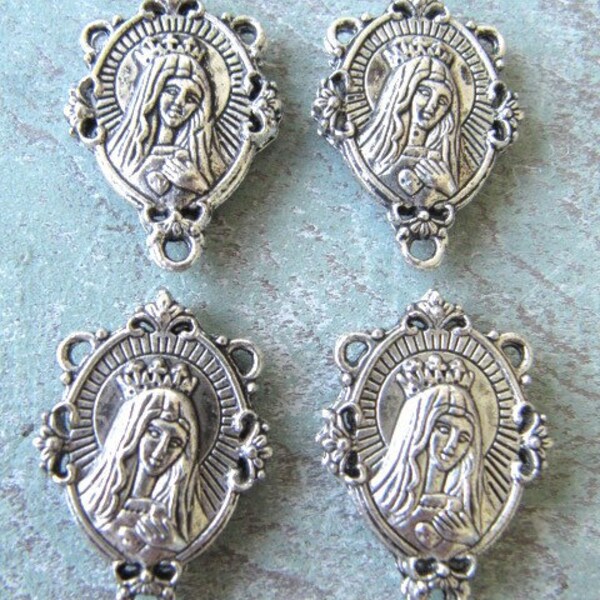 4 Ornate Rosary Miraculous Centers