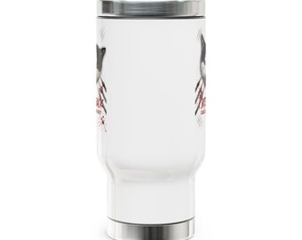 Taza de viaje de acero inoxidable con asa, 14 oz