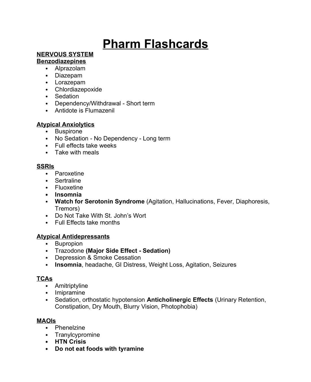 Pharmacology Flashcards Drug Classes Nursing Study Cards PDF Download ...