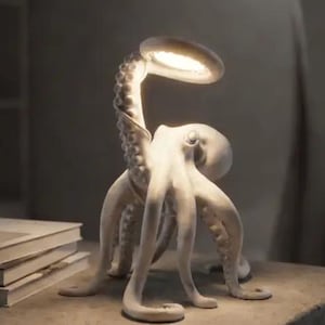Octopus Desk Lamp - Quirky Ocean Creature LED Light, Unique Nautical Reading Lamp, Whimsical Sea Animal Decor, Gift for Him & Her