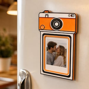 Retro kamera fotoram magnet för Instax Mini, 3D-tryckt Polaroid hållare, söt skrivbordsdekoration och present till husdjursälskare, passar Instant Film