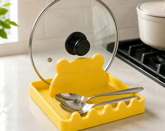 3D Printed Pot Lid & Spoon Rest, Custom Color Kitchen Drip Tray, Countertop Organizer, Cooking Gift for Home Chefs