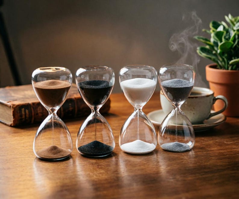 15-Minute Colored Glass Hourglass Timer – Nordic Style Home Decor & Practical Gift (Coffee/Black/White/Gray Sand) image 2