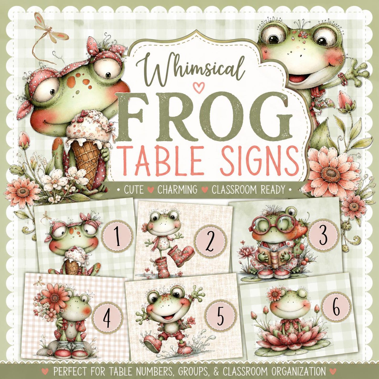 Editable Frog Classroom Decor Bundle Calm Classroom Decor Sage Green ...