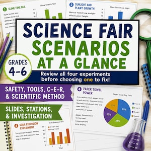 Scientific Method Activity, Experimental Design, Variables, Data Analysis, Science Fair Project Grades 4-6
