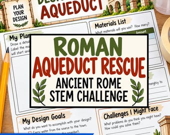 Roman Aqueduct STEM Challenge | Ancient Rome Engineering Activity | Grades 6-8