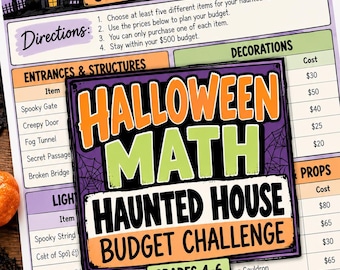 Halloween Math Activity: Haunted House Budget Challenge, Grades 4–6 Printable PDF