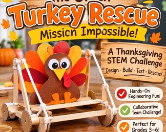 Thanksgiving STEM Challenge | Turkey Rescue Engineering Activity | Grades 3–6