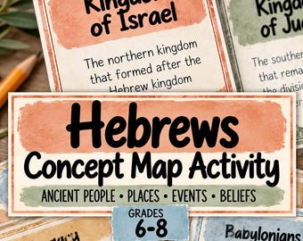 Ancient Hebrews Concept Map Activity, Middle School World History Grades 6-8