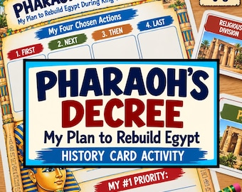 King Tut Activity, Ancient Egypt Card Sort, Pharaoh History Activity, Grades 6-8