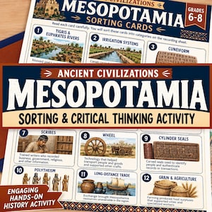 Mesopotamia Activity | Ancient Civilizations Sorting Cards | Middle School History